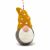 Handmade Christmas - Wool Felt Decoration - Yellow Dotty Gonk