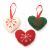 Handmade Christmas - Wool Felt Hanging Decoration - Set Of 3 Hearts