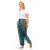 Patchwork Seersucker Cotton - Harem Trousers - Blue/Green