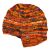 Pure Wool Half fleece lined - helmet hat - Orange/Rainbow
