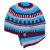 Pure Wool Half fleece lined - helmet hat - Aubergine/Blue/Pink
