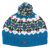 Pure Wool Hand knit - Norse Bobble Hat - Denim Blue