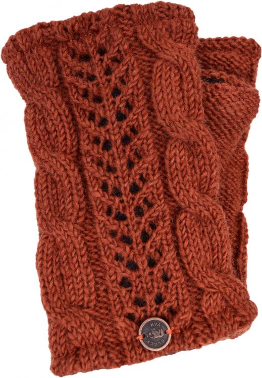 Hand knit - braid cable handwarmer - spice