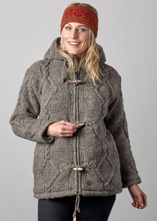 Detachable hood - simple cable toggle jacket - brown