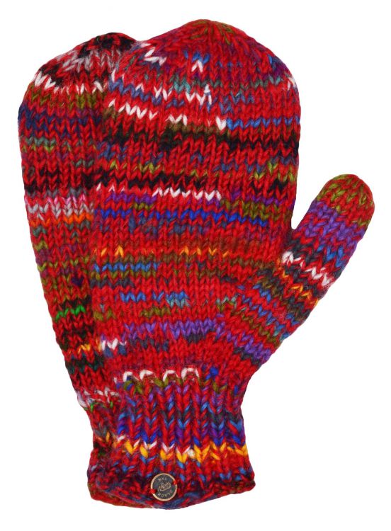 Fleece lined mittens - Electric - Red