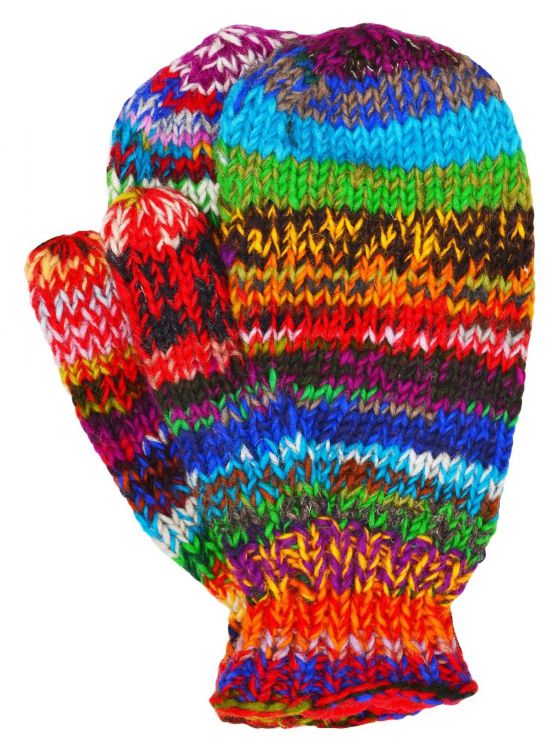 Fleece lined mittens - Electric - Rainbow