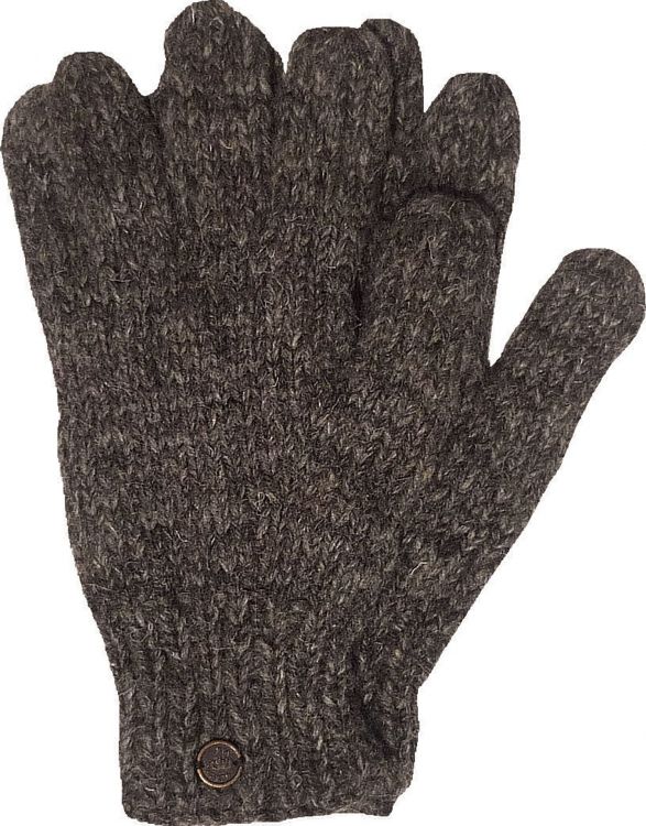 Fleece lined - pure wool gloves - Dark Marl Brown