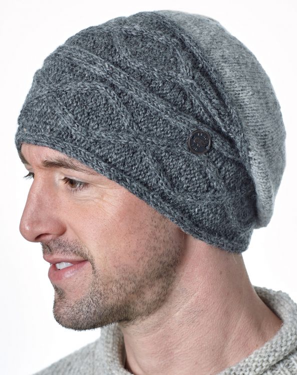 Pure Wool Fjord slouch hat - mid/pale grey