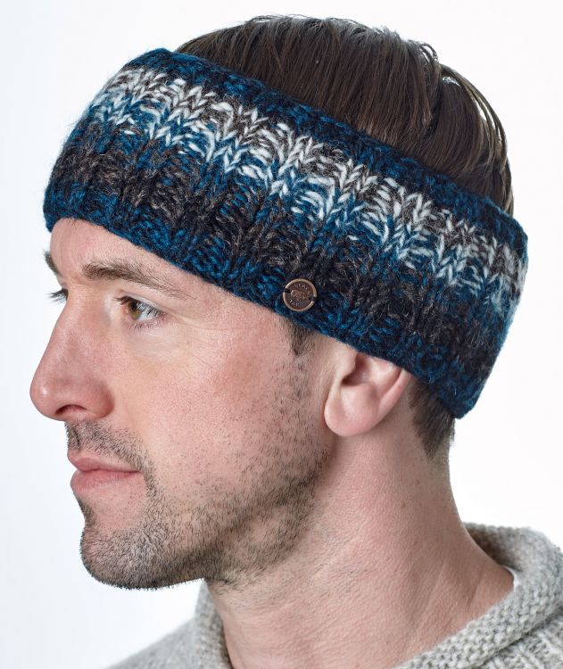 Pure Wool Fleece Lined - Headband - Natural Electric - Teal