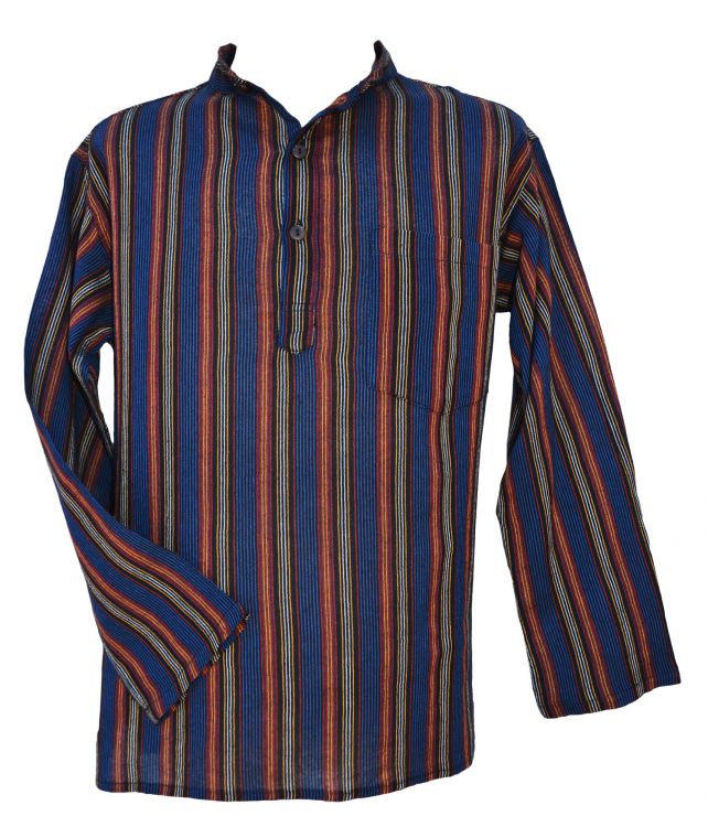 Light weight - Striped Cotton Shirt - Dark | Black Yak