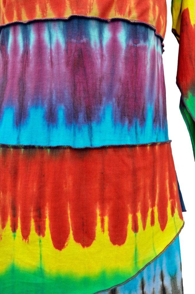 Stretch fit patchwork dress rainbow Black Yak