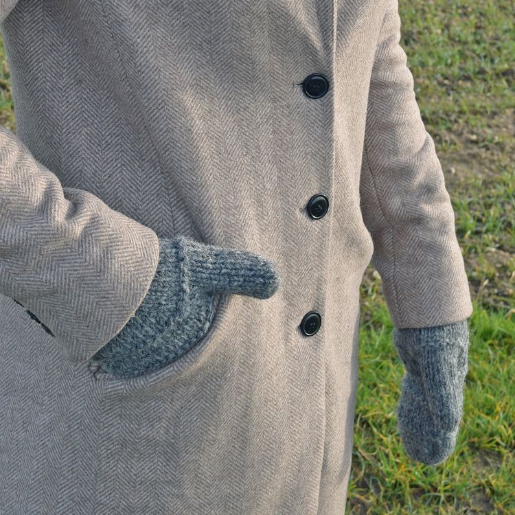 Fleece lined mittens  - Ridge - Mid Grey