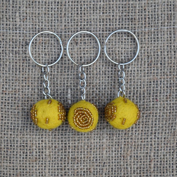 Sparkle swirl Keyring - mustard