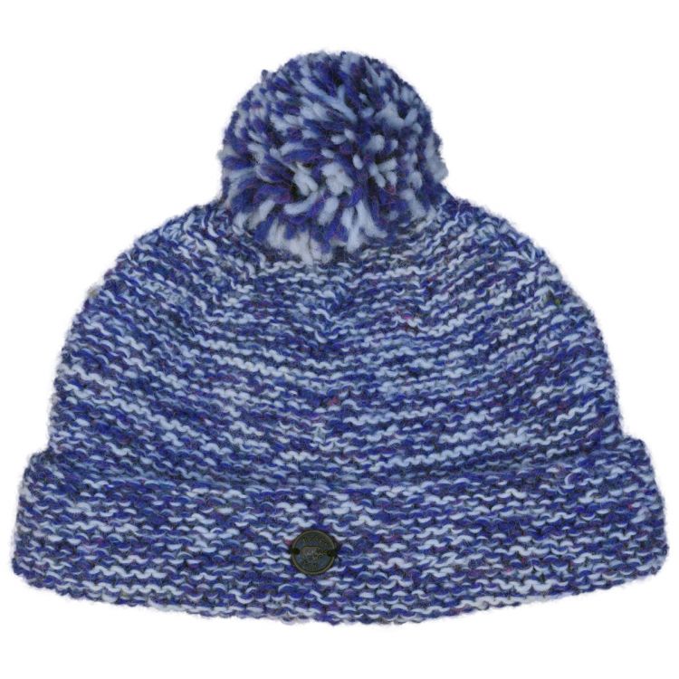 Reverse Electric Bobble - pure wool - white/blue heather