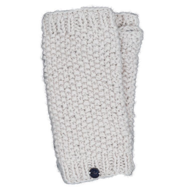 Pure wool - moss stitch wristwarmer - cream