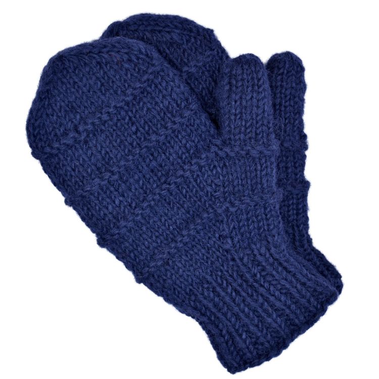 Children's fleece lined - ridge mittens - dark blue