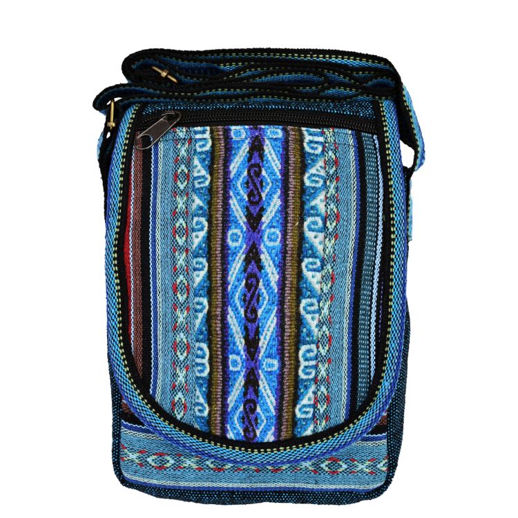 Medium bag - gheri print panel - blue