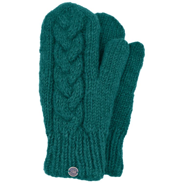 Fleece lined mittens - Cable - Pacific