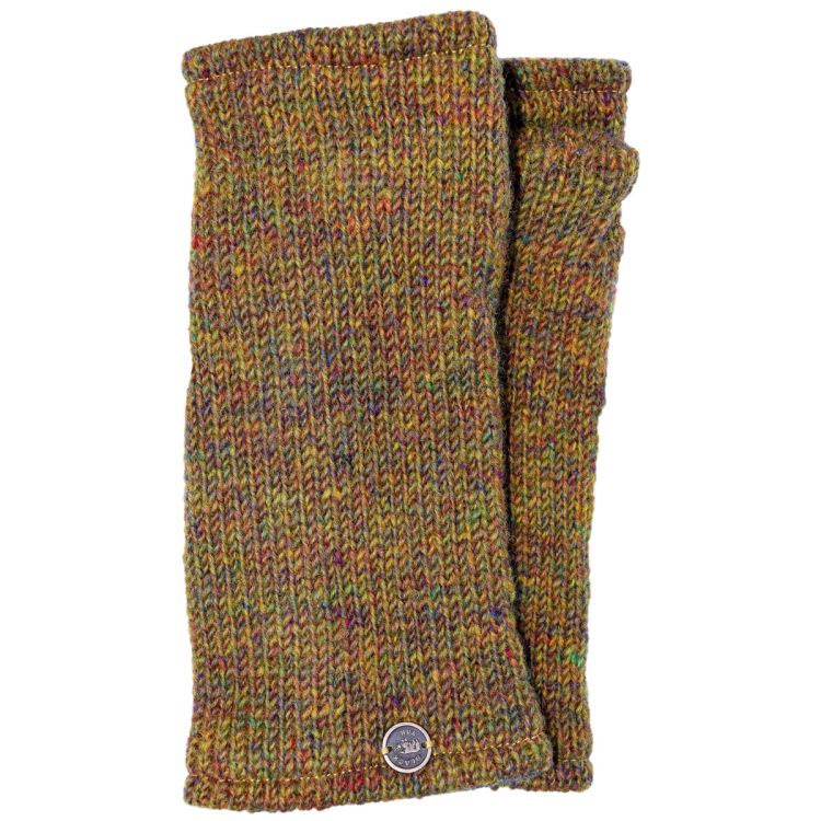 Fleece lined - Wristwarmers - heather mix -  gold