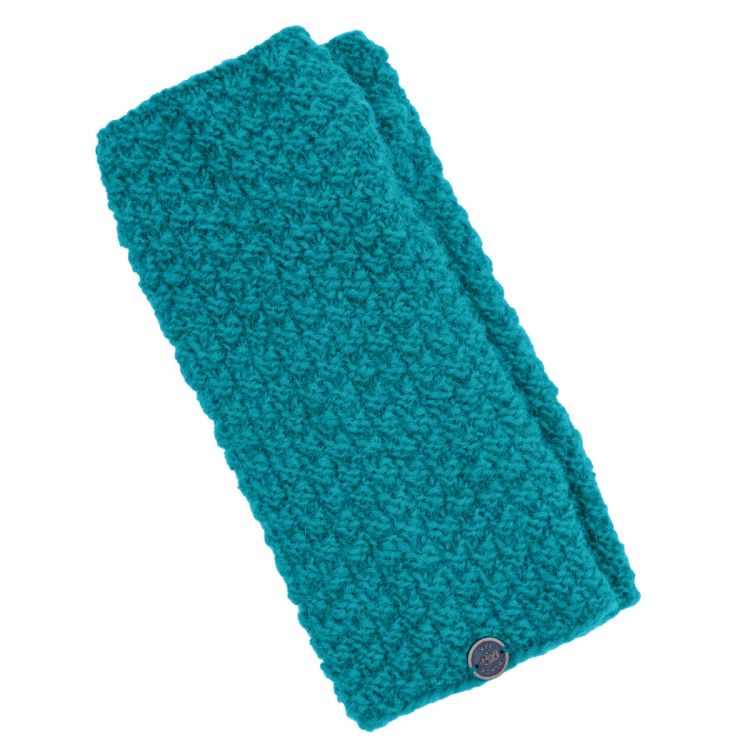 Hand knit - NAYA - moss stitch wristwarmer - turquoise