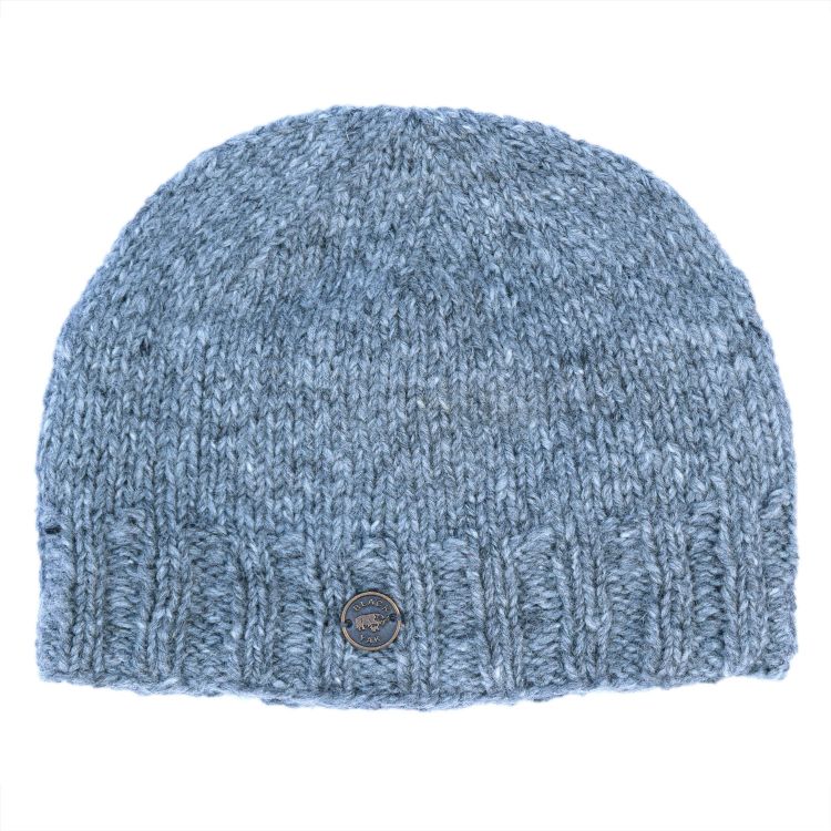 Pure wool - plain beanie - pepper grey