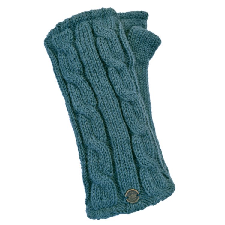 Fleece lined wristwarmer - cable - slate