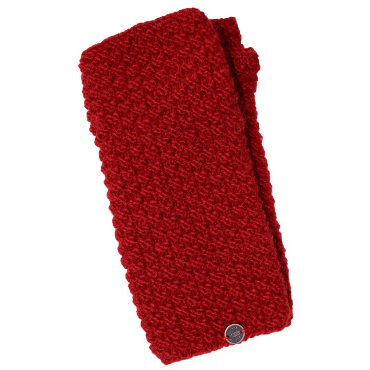 Hand knit - NAYA - moss stitch wristwarmer - red