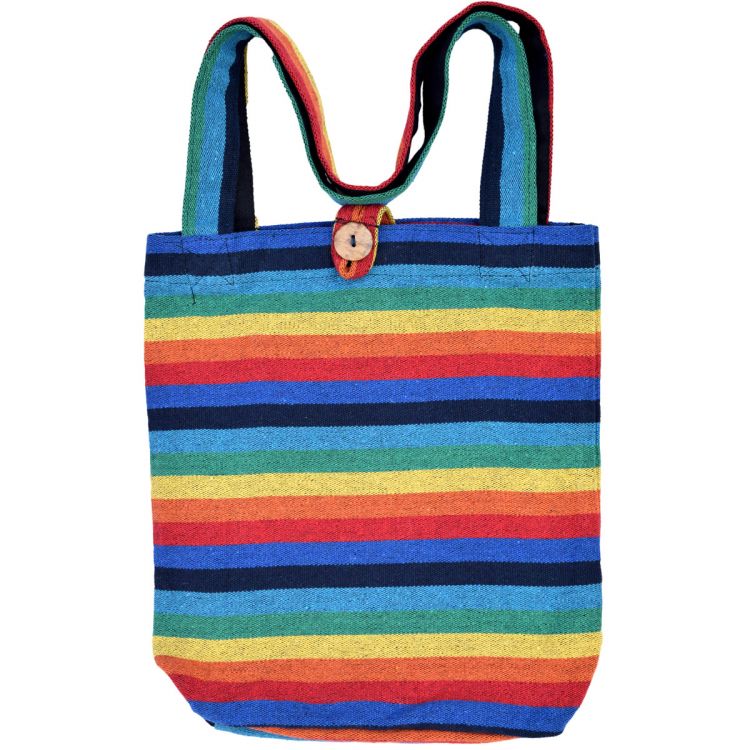 Medium Cotton Tote Bag - Rainbow