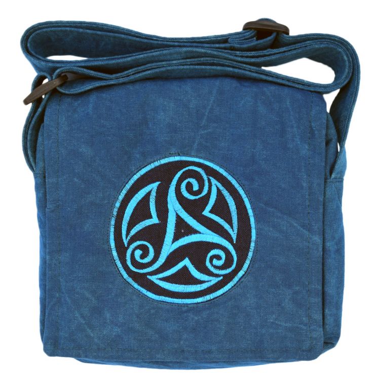 Small Embroidered Square Bag - Blue