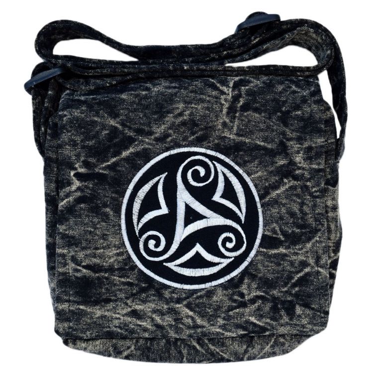 Small Embroidered Square Bag - Black
