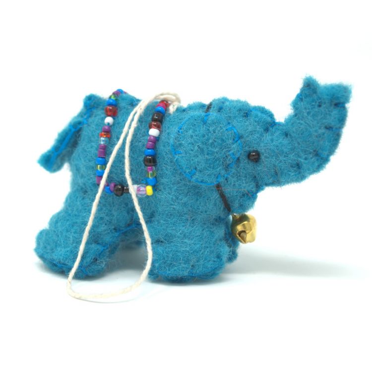 Felt - Christmas Decoration - Turquoise Elephant