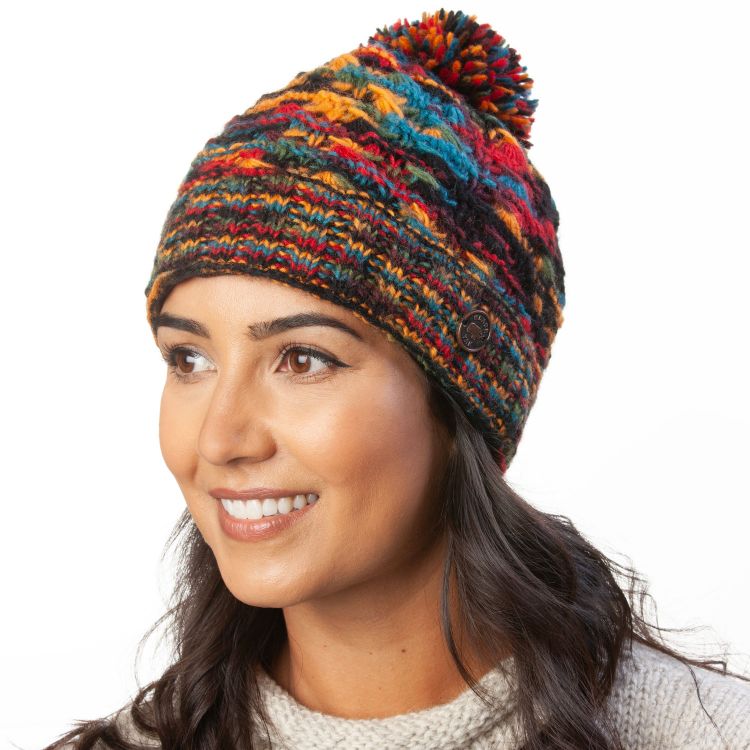 Pure wool - Shell Bobble Hat - Thunder