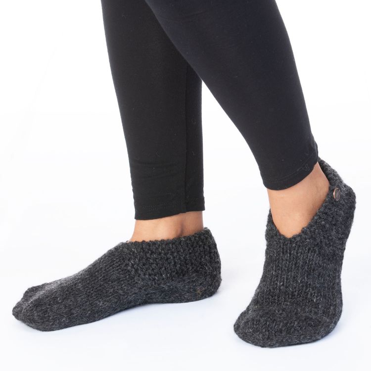 Pure Wool - Sockettes Slipper Socks - Charcoal