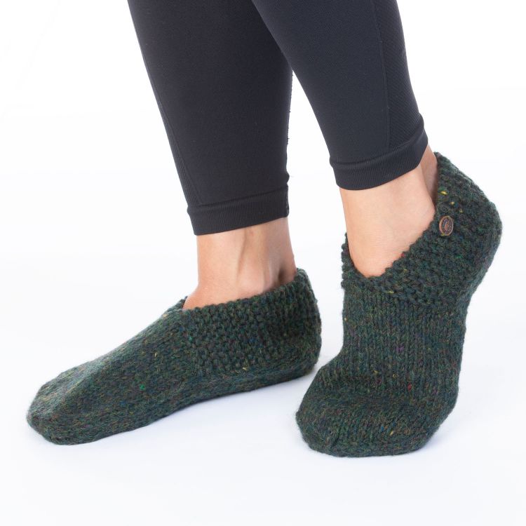 Pure Wool - Sockettes Slipper Socks - Pine Heather