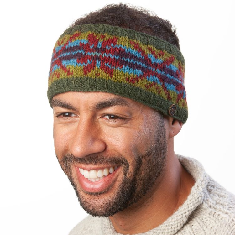 Cosmos headband - hand knit - landscape