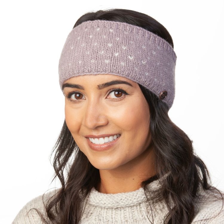 NAYA - pure wool fleece lined - tick headband - haze