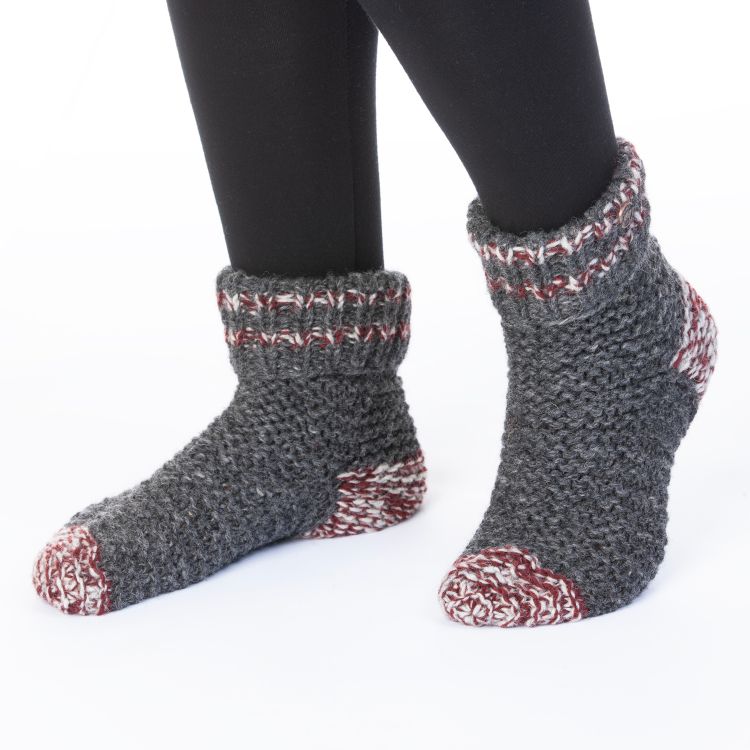 Handknit - Lounge socks - mid grey