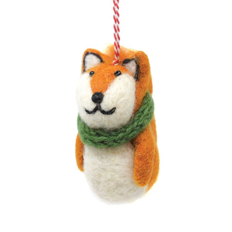 Handmade Christmas - Wool Felt Hanging Decoration - Fox