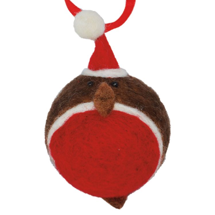 Handmade Christmas - Wool Felt Hanging Decoration - Round Robin