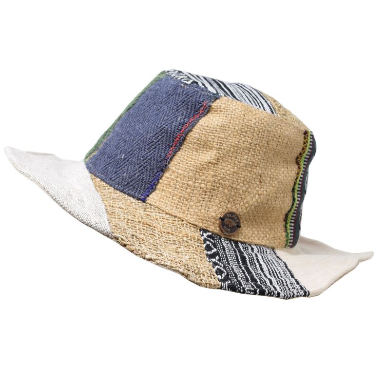 Hemp & Cotton Patch Sun Hat - Multi
