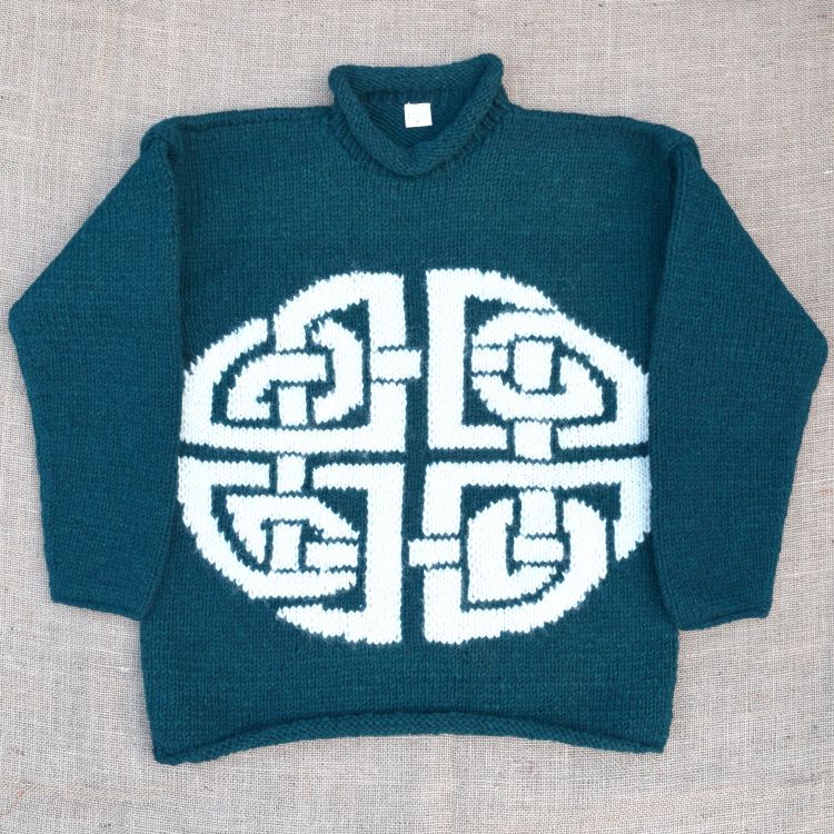 SALE - Green Celtic Knot Jumper - Small