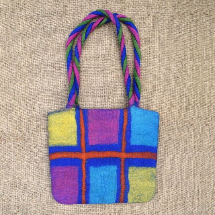 SALE - Felt Bag - Squares