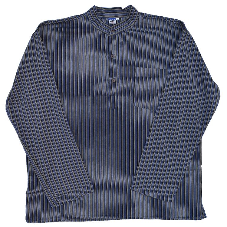 Light weight - Striped Cotton Shirt - Blue & Black