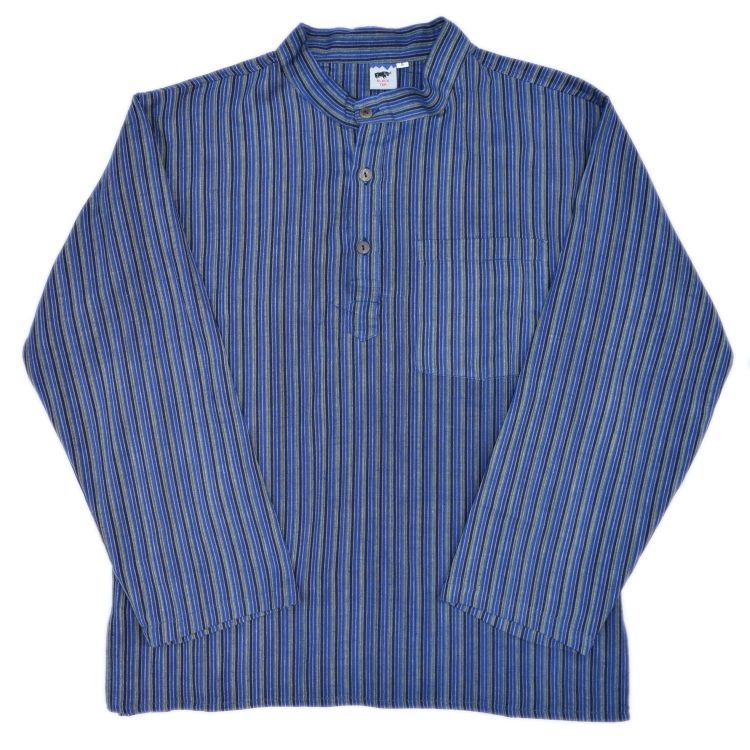 Light weight - Striped Cotton Shirt - Blue