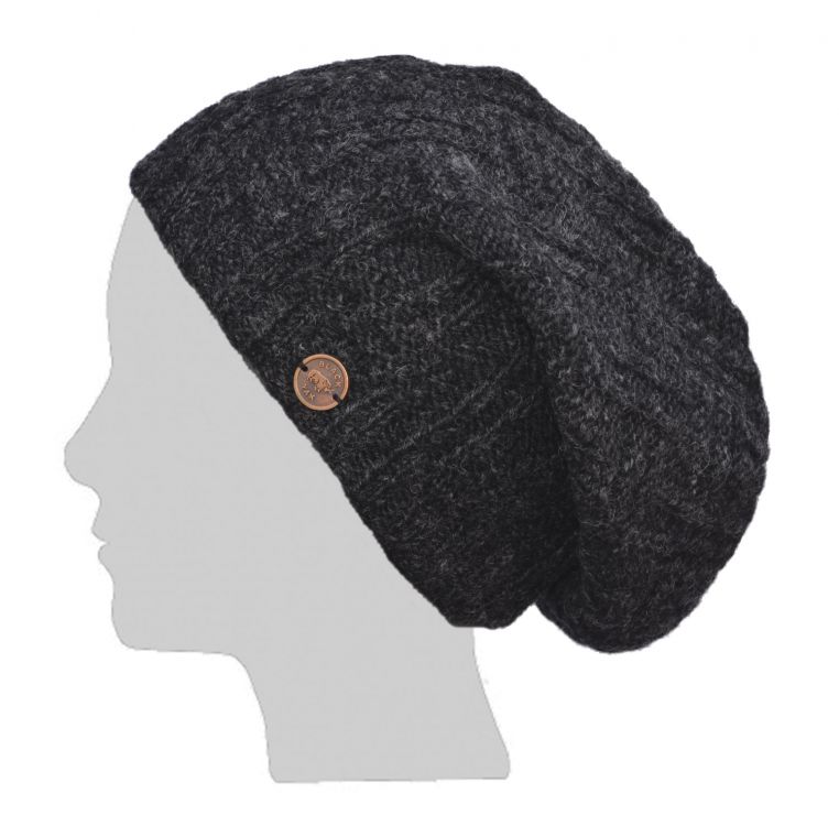 Basket weave slouch - Charcoal