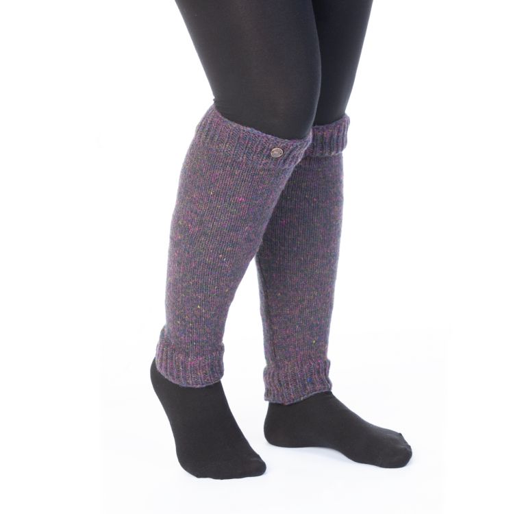 Pure Wool Leg warmer - Plain - Purple Heather