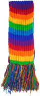 Long hand knit - striped Scarf - rainbow