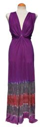 Twist Front Long Dress - Purple