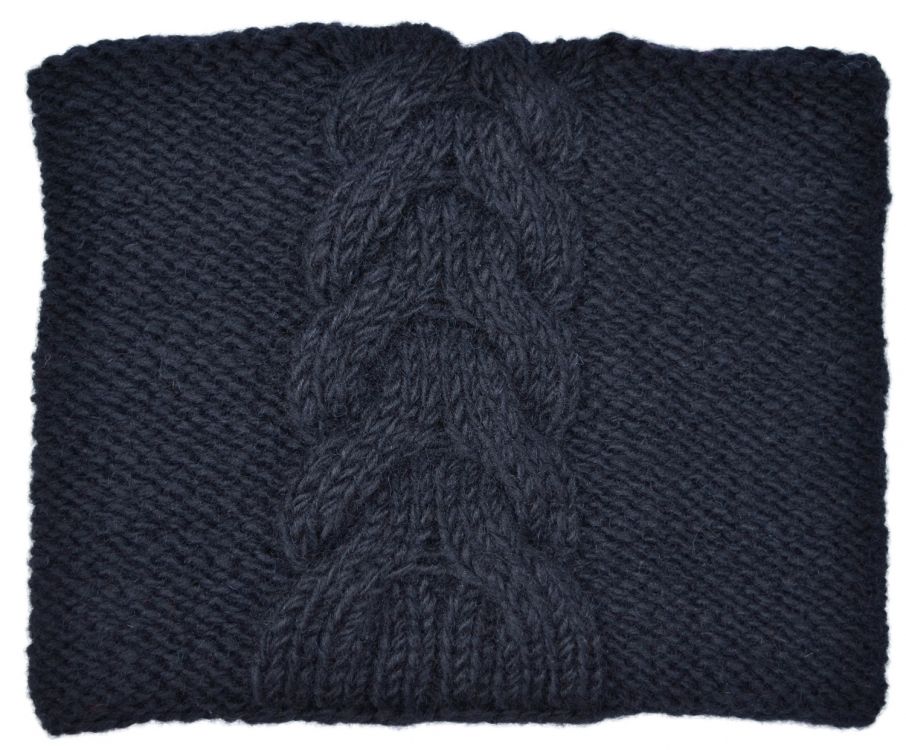 Children's fleece lined - square cable - black